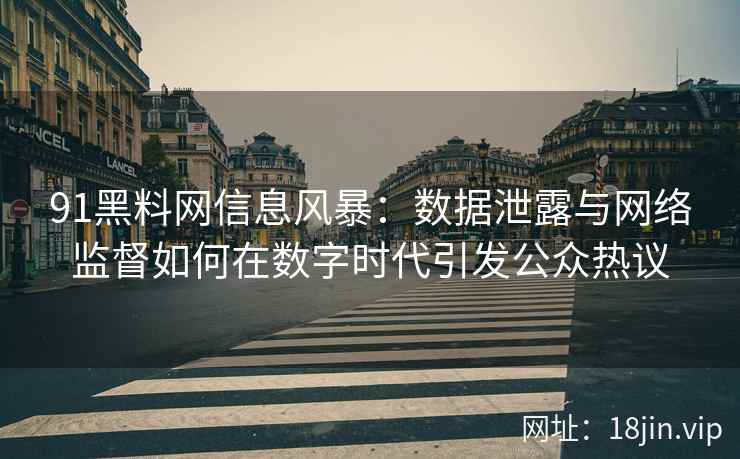 91黑料网信息风暴：数据泄露与网络监督如何在数字时代引发公众热议