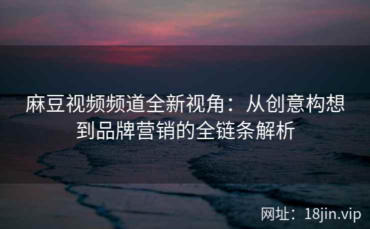 麻豆视频频道全新视角：从创意构想到品牌营销的全链条解析